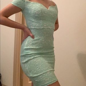 BISOU BISOU women’s NWT mint green lace dress